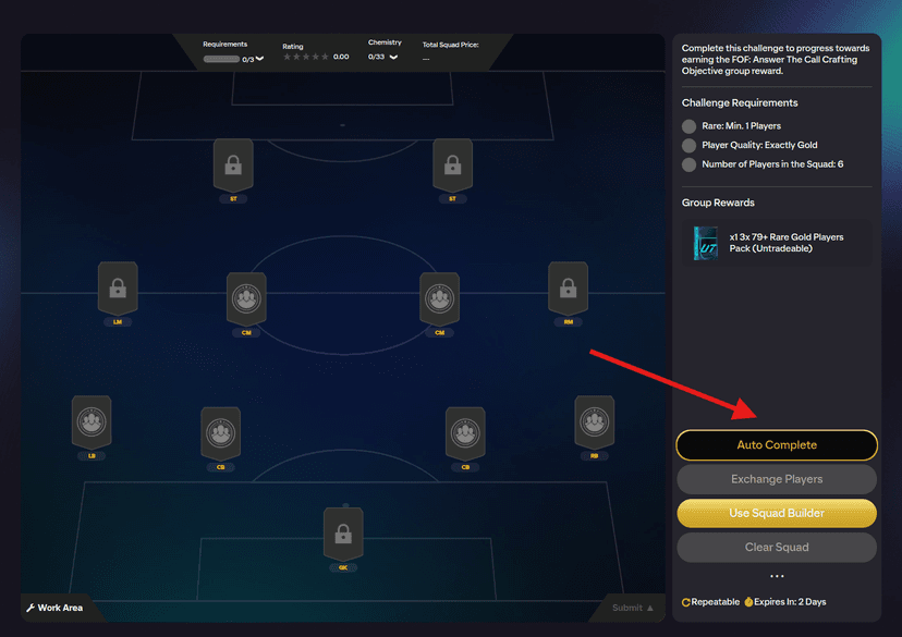 Auto Complete (SBC squad) | FUTGenie