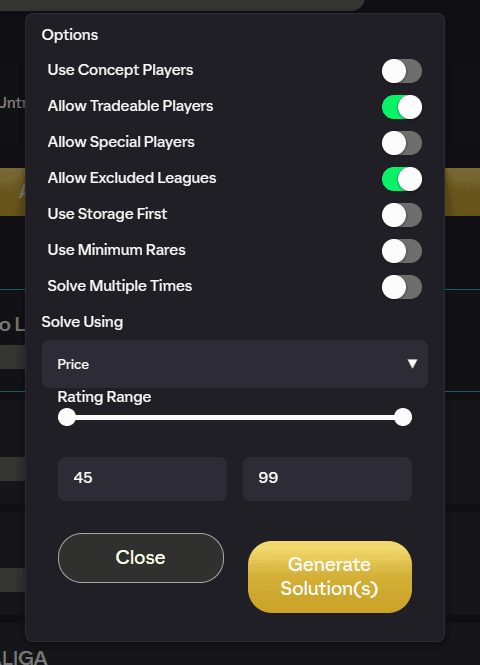 Adjust options