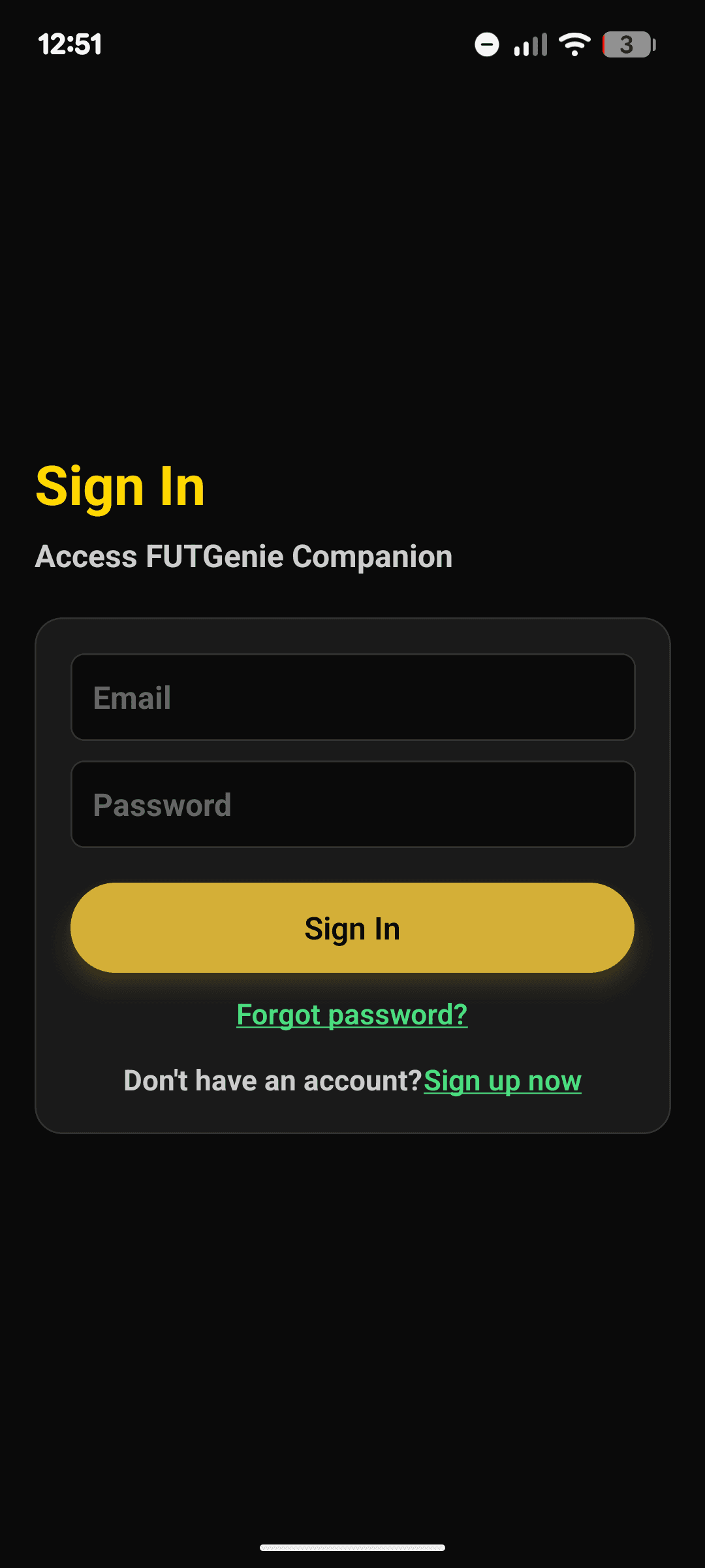 Sign in form