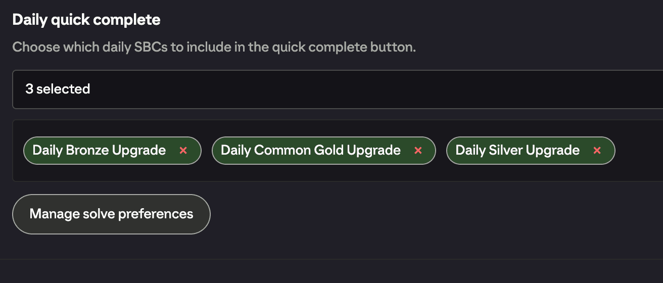 Complete Daily SBCs in One Click with Quick Complete