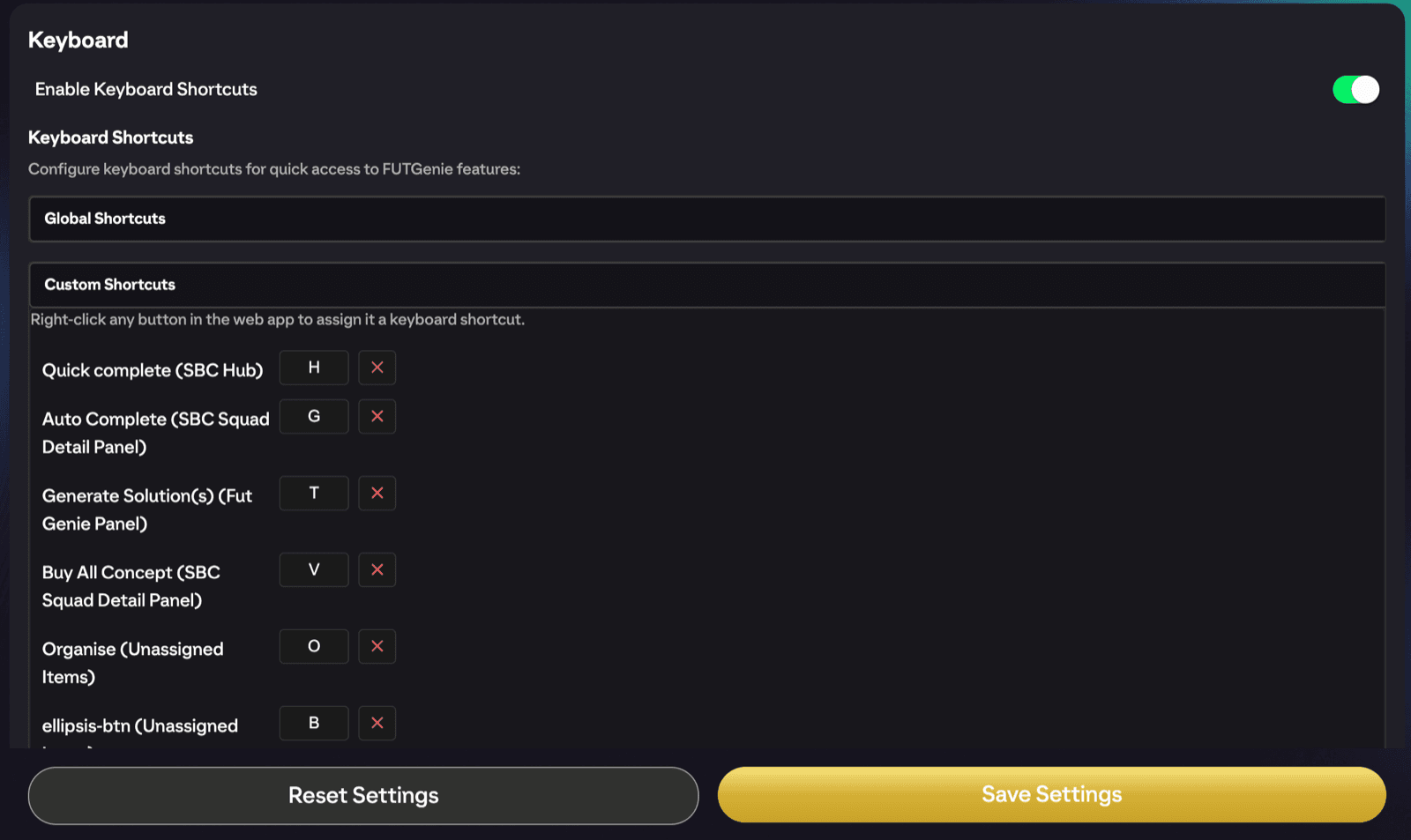 Keyboard Shortcuts for the FC 26 Web App