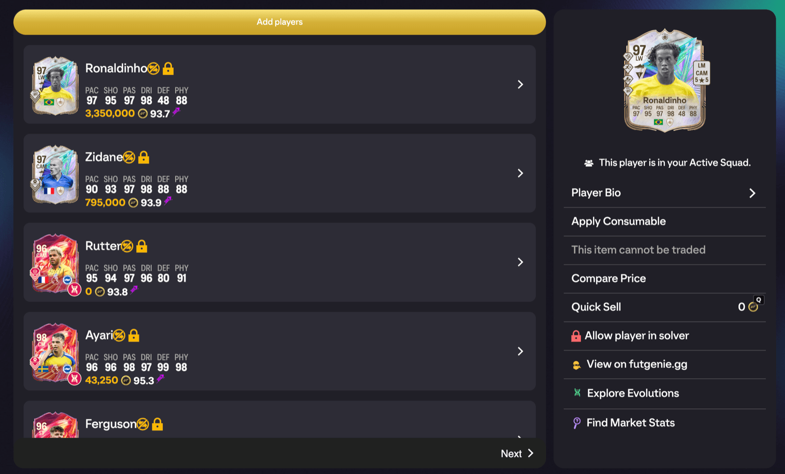 Lock Players so the SBC Solver Never Uses Them